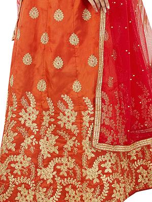 embroidered a-line lehenga - 16924719 - Standard Image - 2