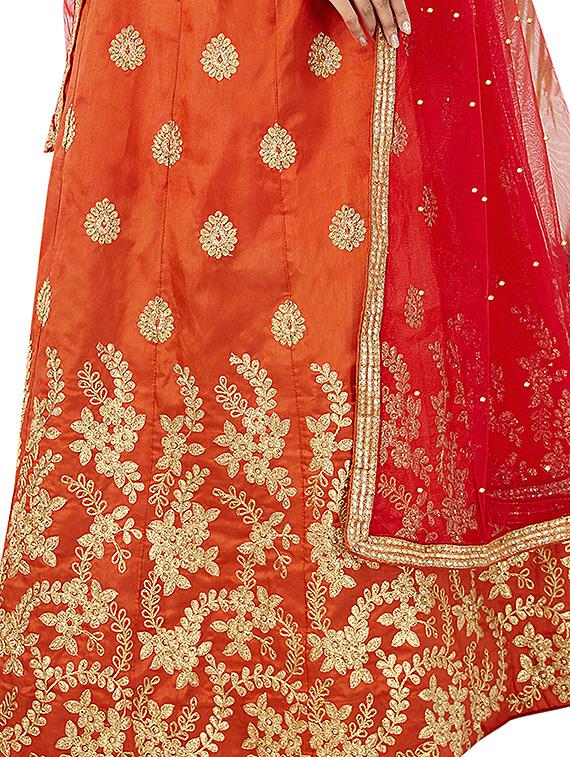 embroidered a-line lehenga - 16924719 - Zoom Image - 2