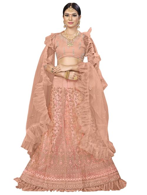 embroidered a-line lehenga - 16924729 - Very Small Image - 1