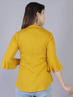 tassel tie up bell sleeved top - 16924865 - Standard Image - 3