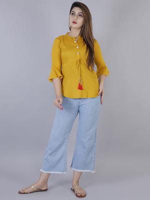 tassel tie up bell sleeved top - 16924865 - Standard Image - 4