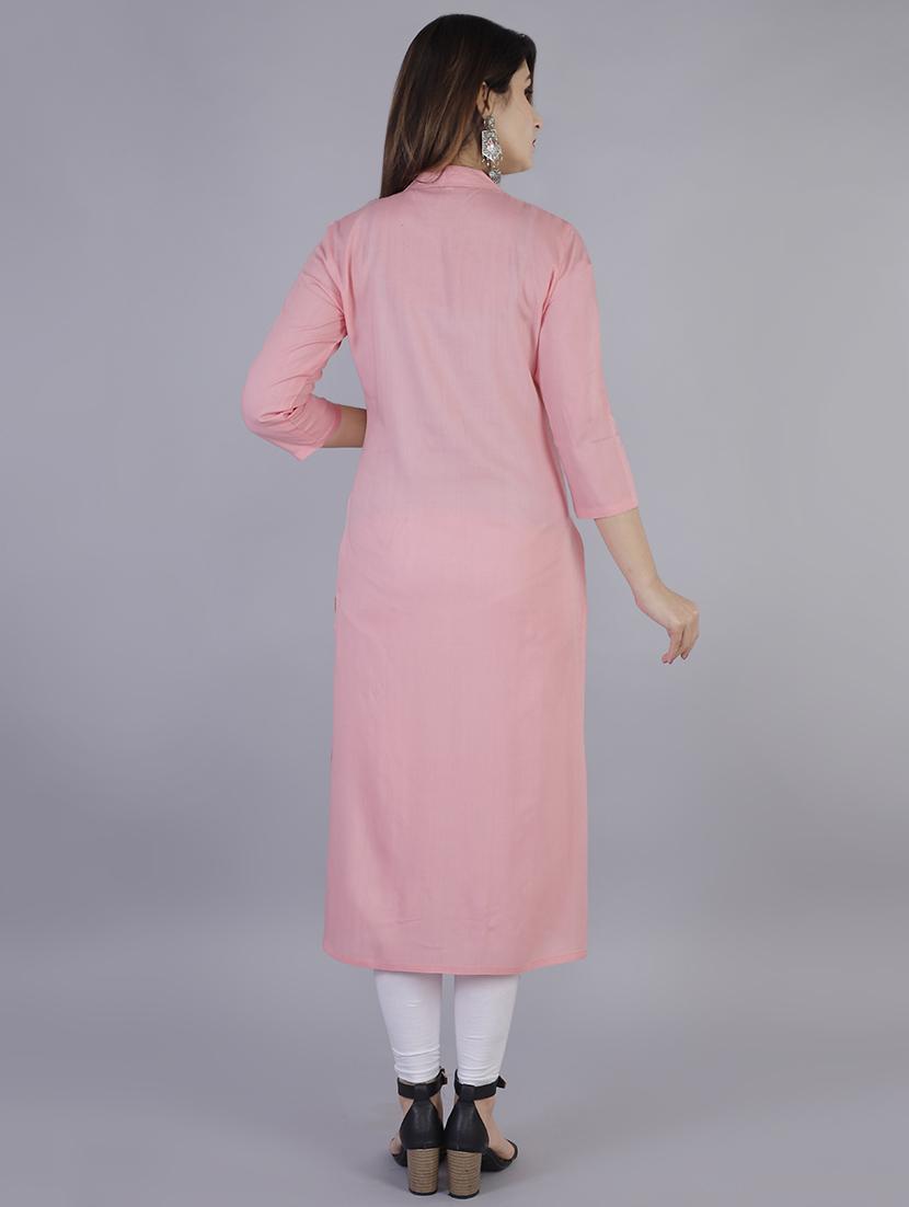 solid straight kurta - 16924927 - Zoom Image - 3