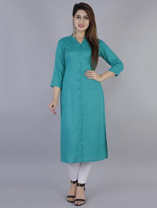 solid straight kurta - 16924929 - Standard Image - 1