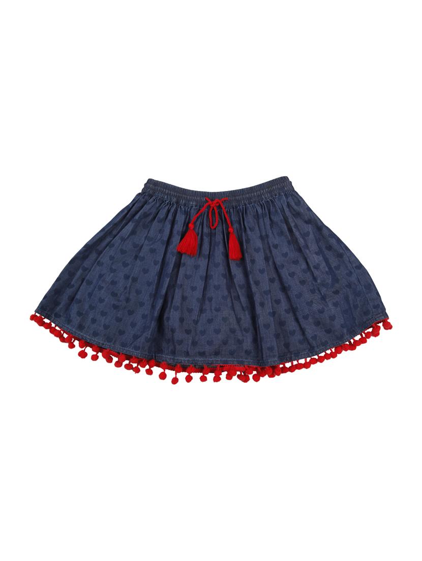 blue cotton aline skirt - 16925138 - Zoom Image - 1