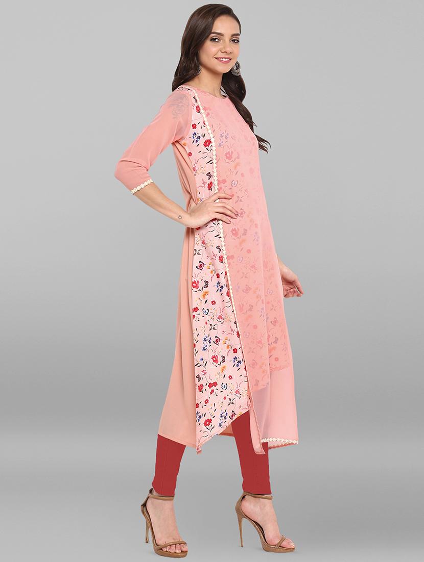 floral print layered kurta - 16925416 - Zoom Image - 2