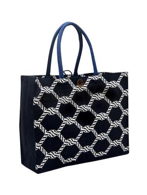 blue jute regular shopping bag - 16925491 - Standard Image - 4