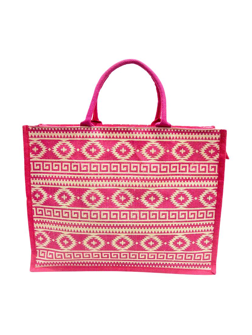 pink jute regular shopping bag - 16925495 - Zoom Image - 1