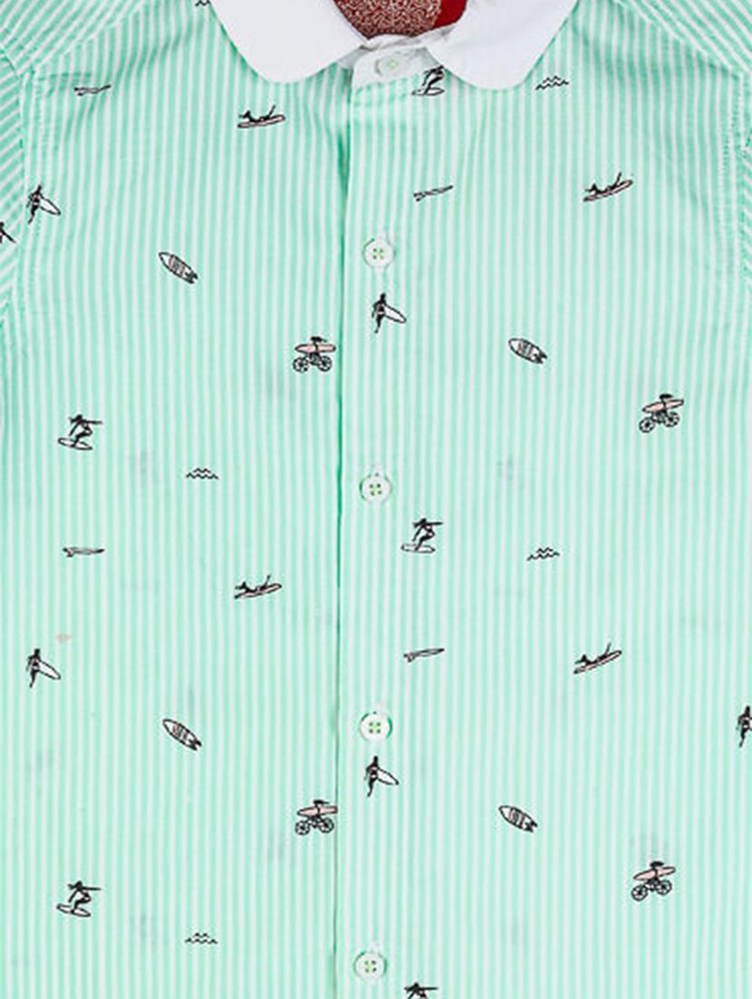 green cotton shirt - 16925586 - Zoom Image - 3