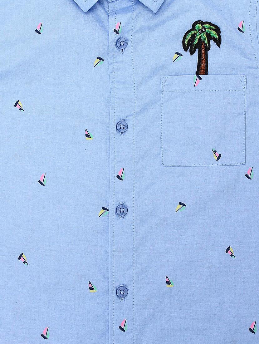 blue cotton shirt - 16925600 - Zoom Image - 3