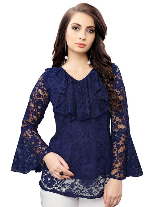 bell sleeved laced top - 16925679 - Standard Image - 1