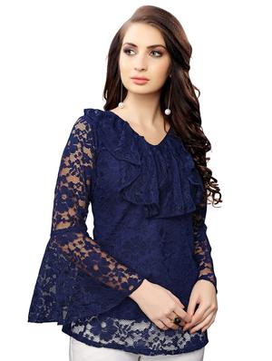 bell sleeved laced top - 16925679 - Standard Image - 2