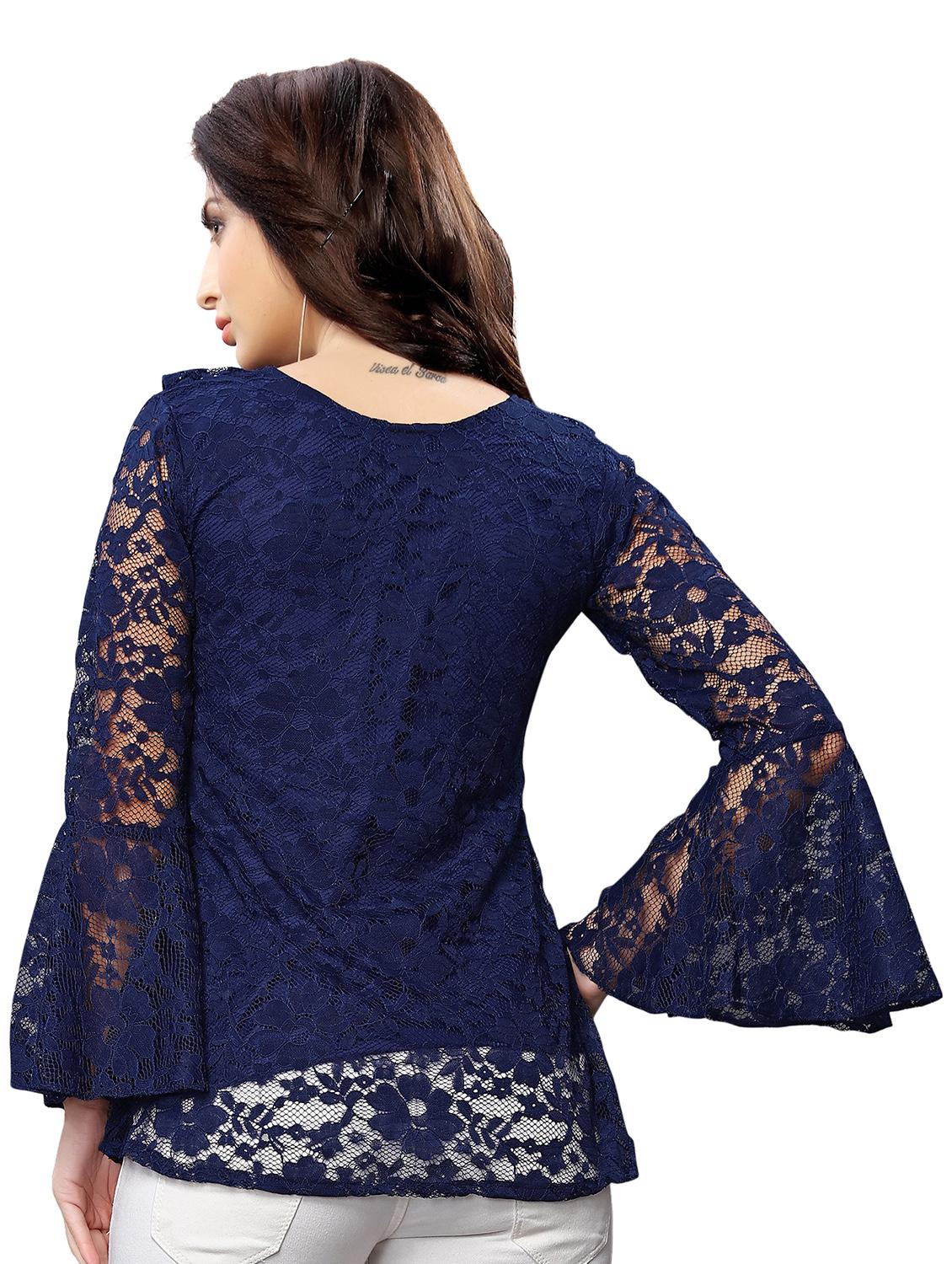 bell sleeved laced top - 16925679 - Zoom Image - 3