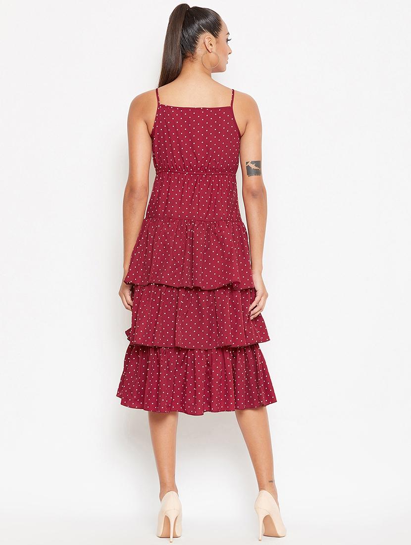 cami neck polka dot ruffled dress - 16925700 - Zoom Image - 3