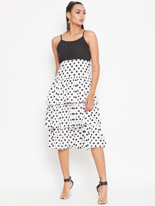 cami neck polka dot ruffled dress - 16925703 - Standard Image - 1