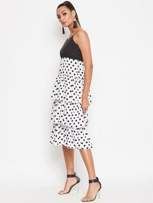 cami neck polka dot ruffled dress - 16925703 - Standard Image - 2