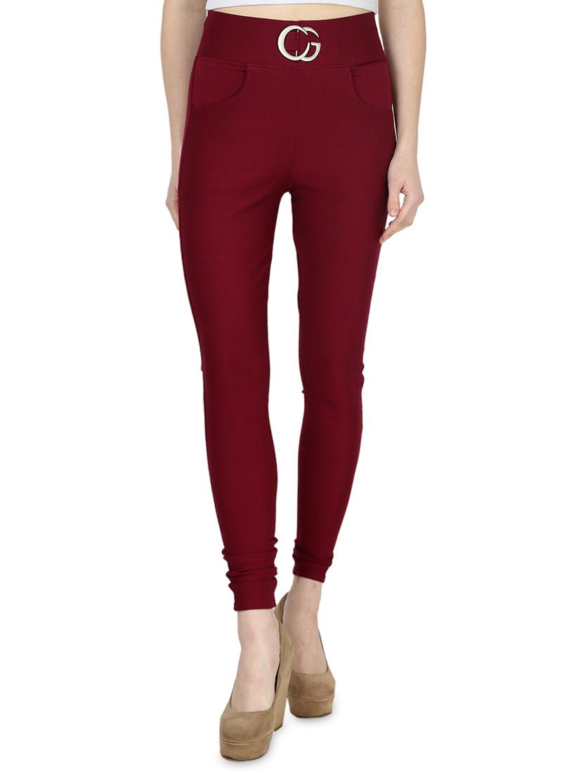 high rise buckle detail jeggings - 16925812 - Zoom Image - 1