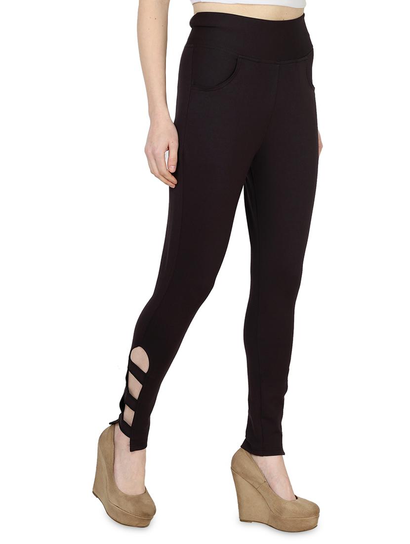 high rise cut out hem jeggings - 16925820 - Zoom Image - 2