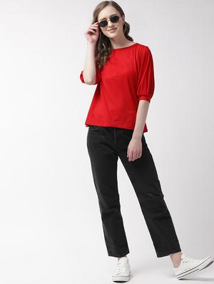 boat neck solid top - 16925840 - Standard Image - 4