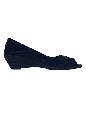 navy slip on wedges - 16925864 - Standard Image - 3