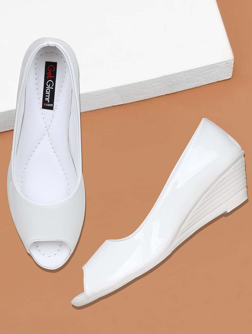 white slip on wedges - 16925866 - Zoom Image - 1