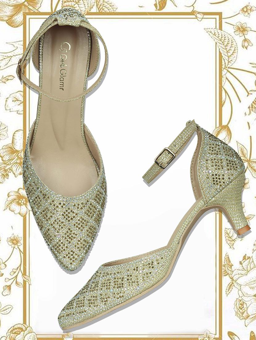 gold ankle strap sandals - 16925873 - Zoom Image - 1