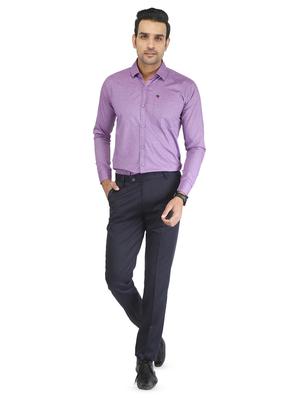 navy blue solid flat front formal trouser - 16925924 - Standard Image - 4