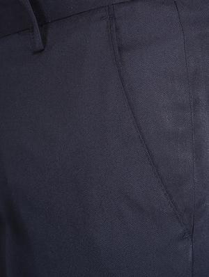 navy blue solid flat front formal trouser - 16925924 - Standard Image - 5