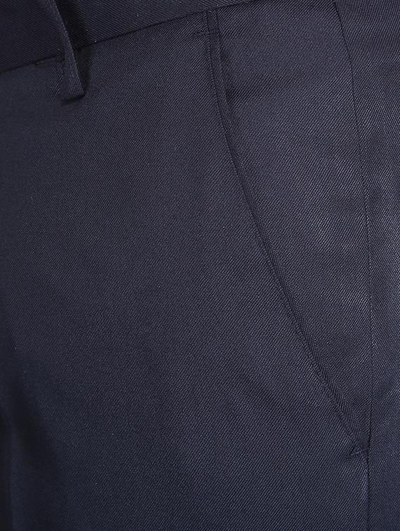 navy blue solid flat front formal trouser - 16925924 - Zoom Image - 5