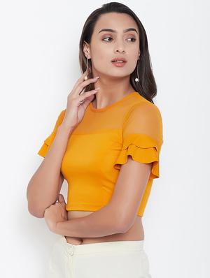 bell sleeves solid blouse - 16928130 - Standard Image - 2