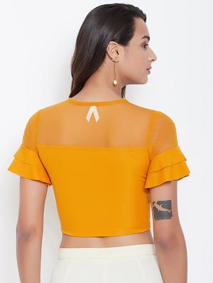 bell sleeves solid blouse - 16928130 - Standard Image - 3