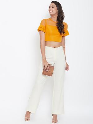 bell sleeves solid blouse - 16928130 - Standard Image - 4