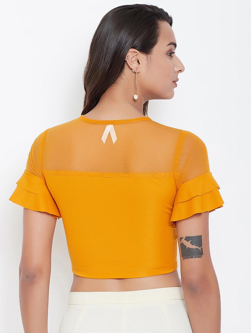 bell sleeves solid blouse - 16928130 - Zoom Image - 3