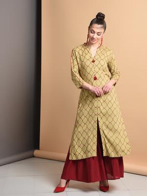 printed straight kurta - 16928262 - Standard Image - 2