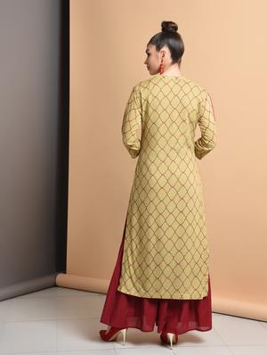 printed straight kurta - 16928262 - Standard Image - 3