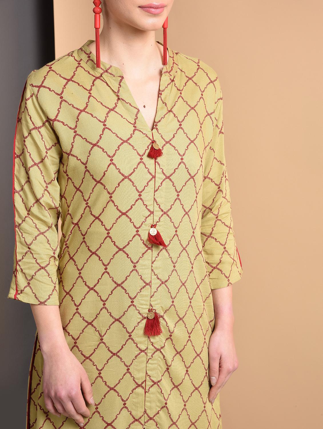 printed straight kurta - 16928262 - Zoom Image - 4