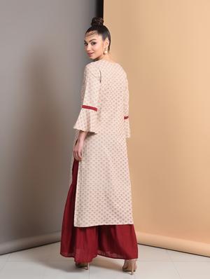 geometric print straight kurta - 16928291 - Standard Image - 3