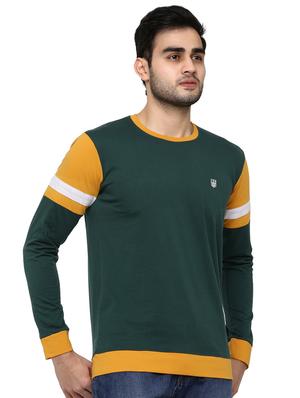 green color block taped t-shirt - 16928864 - Standard Image - 2