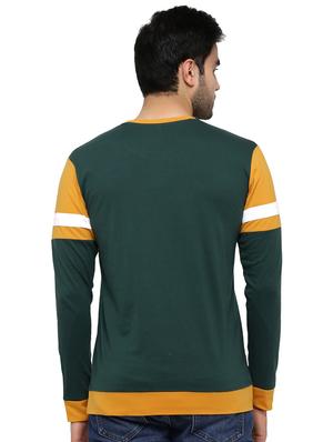 green color block taped t-shirt - 16928864 - Standard Image - 3
