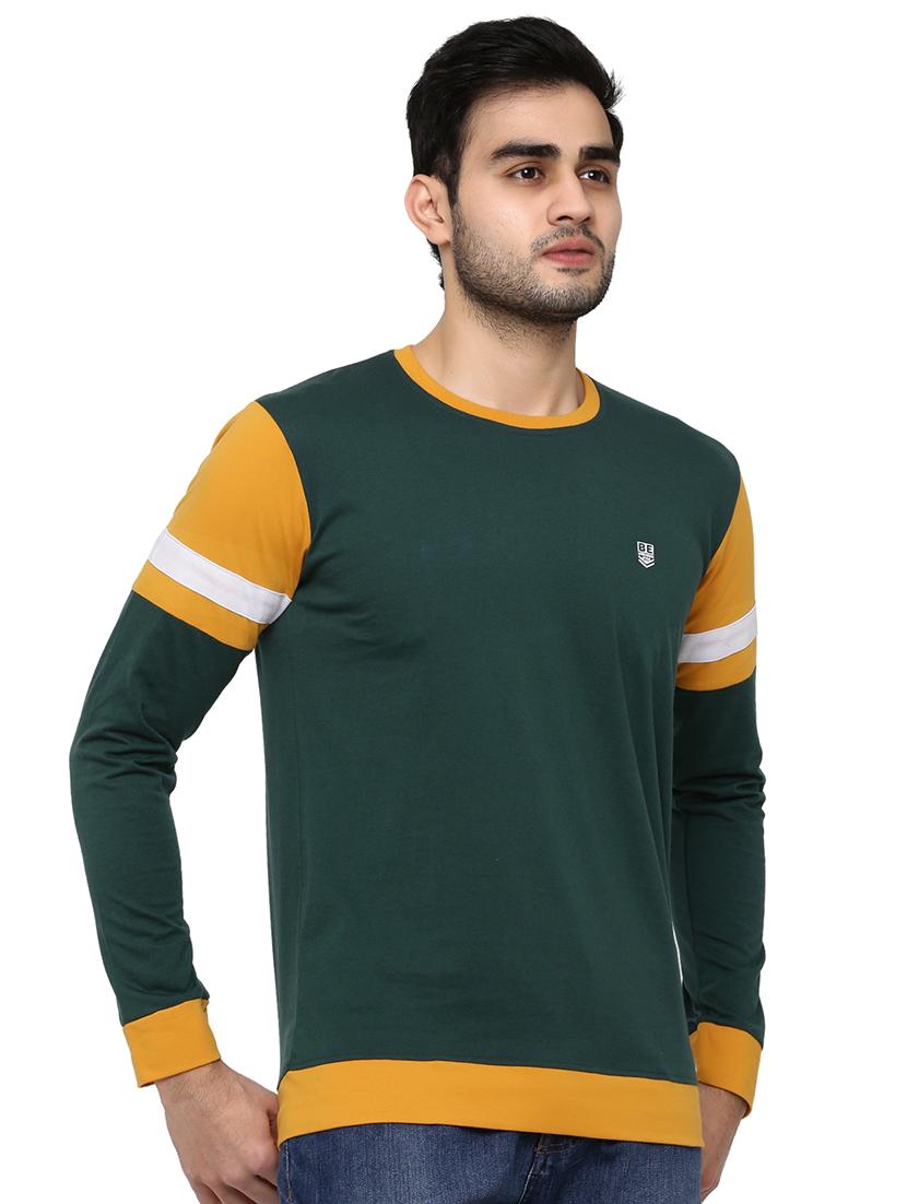 green color block taped t-shirt - 16928864 - Zoom Image - 2
