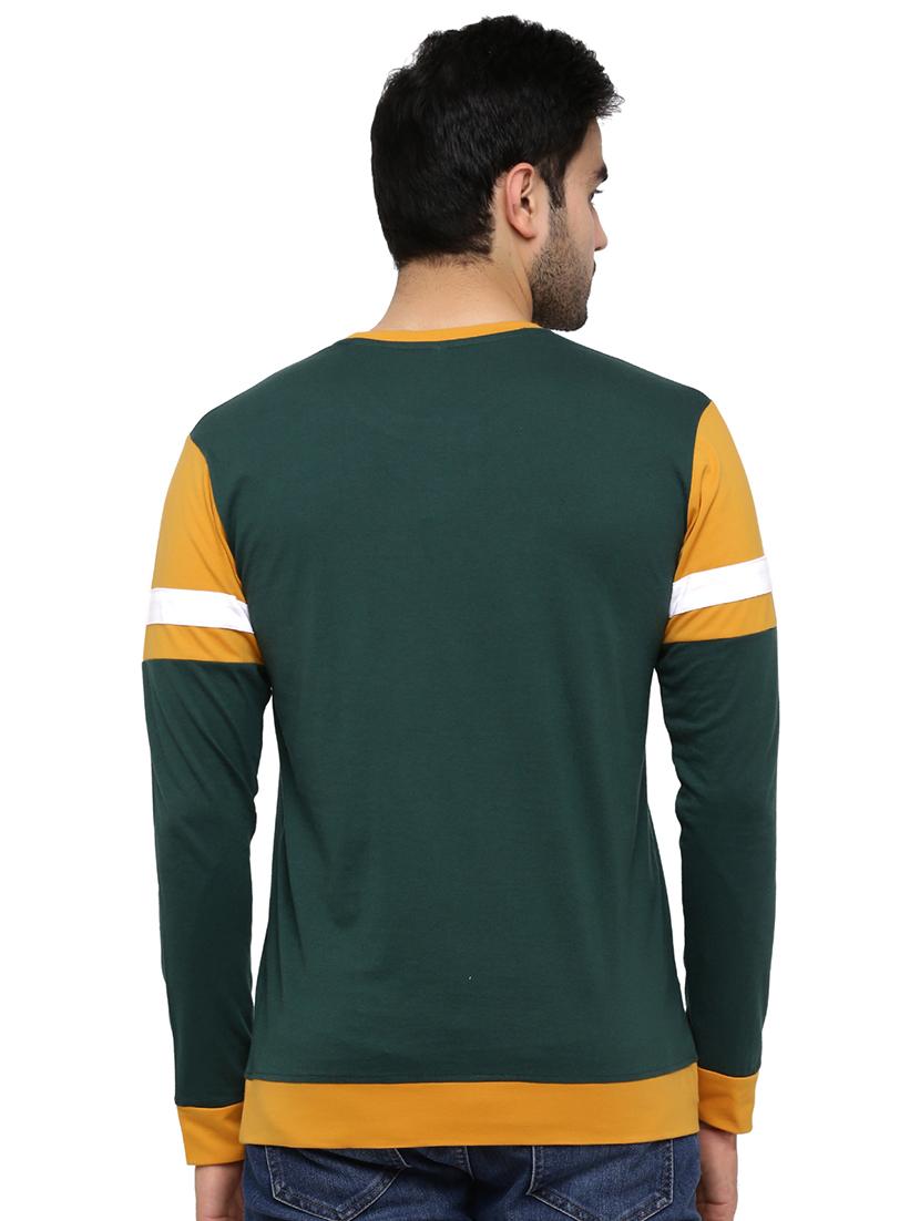 green color block taped t-shirt - 16928864 - Zoom Image - 3