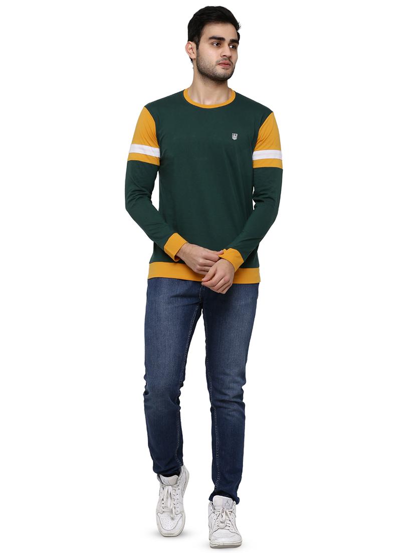 green color block taped t-shirt - 16928864 - Zoom Image - 4