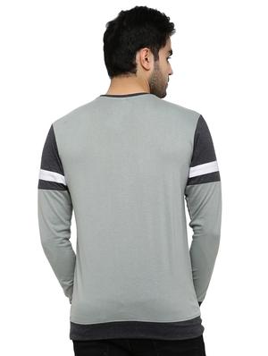 grey color block t-shirt - 16928868 - Standard Image - 3