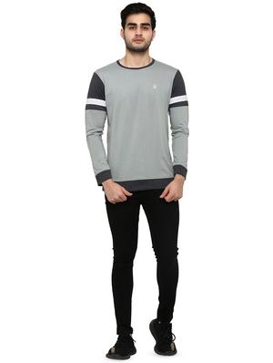 grey color block t-shirt - 16928868 - Standard Image - 4