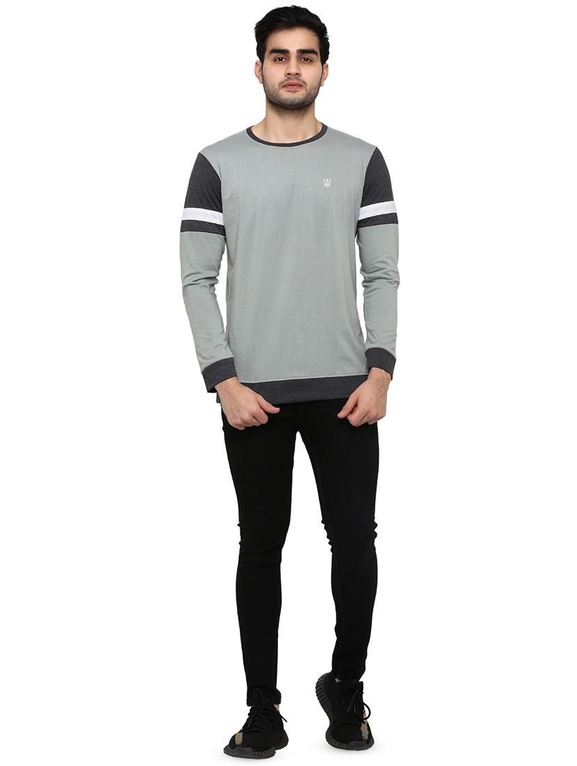 grey color block t-shirt - 16928868 - Zoom Image - 4
