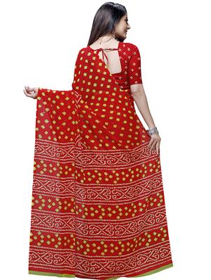 bandhani printed saree with blouse - 16928888 - Standard Image - 2