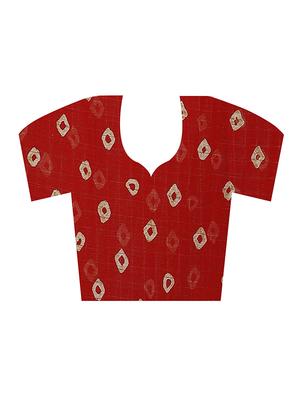 bandhani printed saree with blouse - 16928888 - Standard Image - 3
