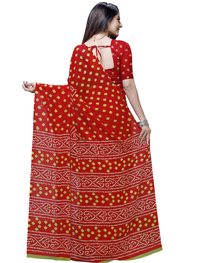 bandhani printed saree with blouse - 16928888 - Zoom Image - 2