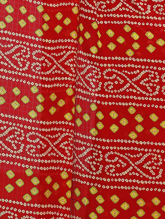 bandhani printed saree with blouse - 16928888 - Zoom Image - 4