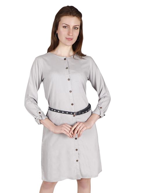 round neck belted shirt dress - 16928939 - Standard Image - 1