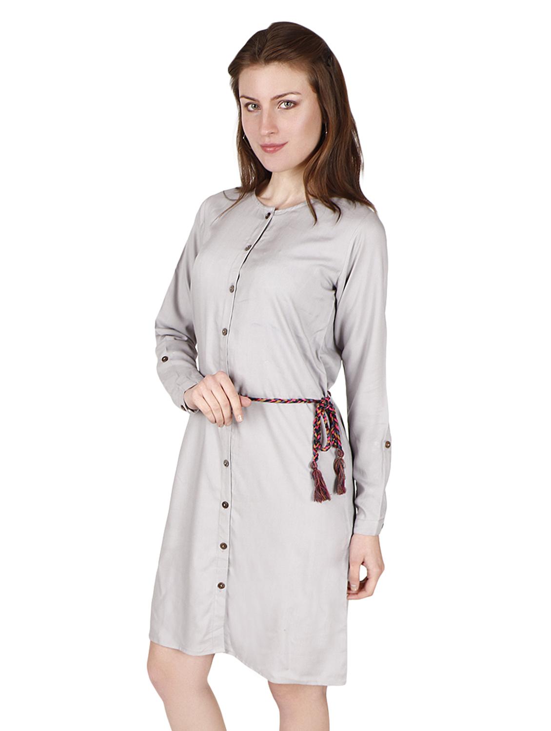 round neck belted shirt dress - 16928939 - Zoom Image - 2